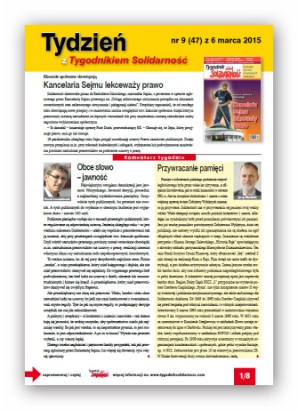 Tydzień z Tygodnikiem Solidarność nr 9